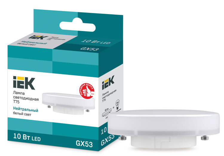 Лампа светодиод. (LED) Таблетка GX53 10Вт  900лм 4000К 230В матов. IEK