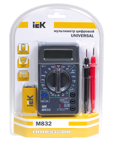 Мультиметр цифровой  Universal M832 IEK