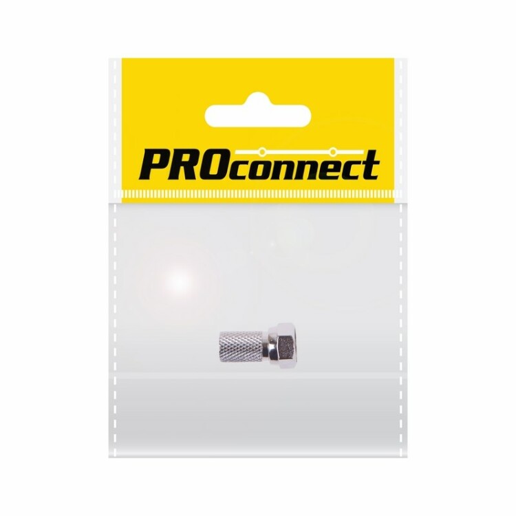 Разъем антенный на кабель, штекер F для кабеля SAT (с резиновым уплотнителем), (1шт.) (пакет)  PROco