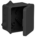 Коробка распаячная КМ41238 О/У  80х80х50мм IP54 черная-Коробки монтажные - купить по низкой цене в интернет-магазине, характеристики, отзывы | АВС-электро