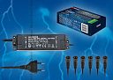 Блок питания для светодиодов с вилкой, влагозащищенным кабелем и 6 выходов UET-VPL-009А33 12V IP33-